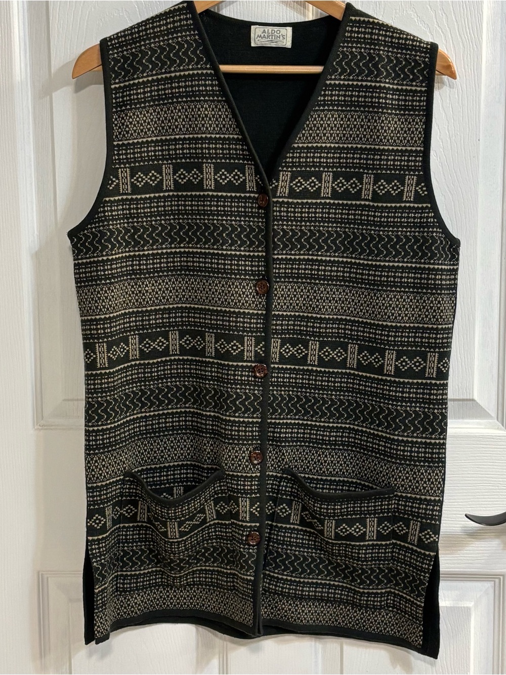 Vintage Aldo Martin’s Wool Blend Fair Isle Sweater Vest Women’s 42 Italy